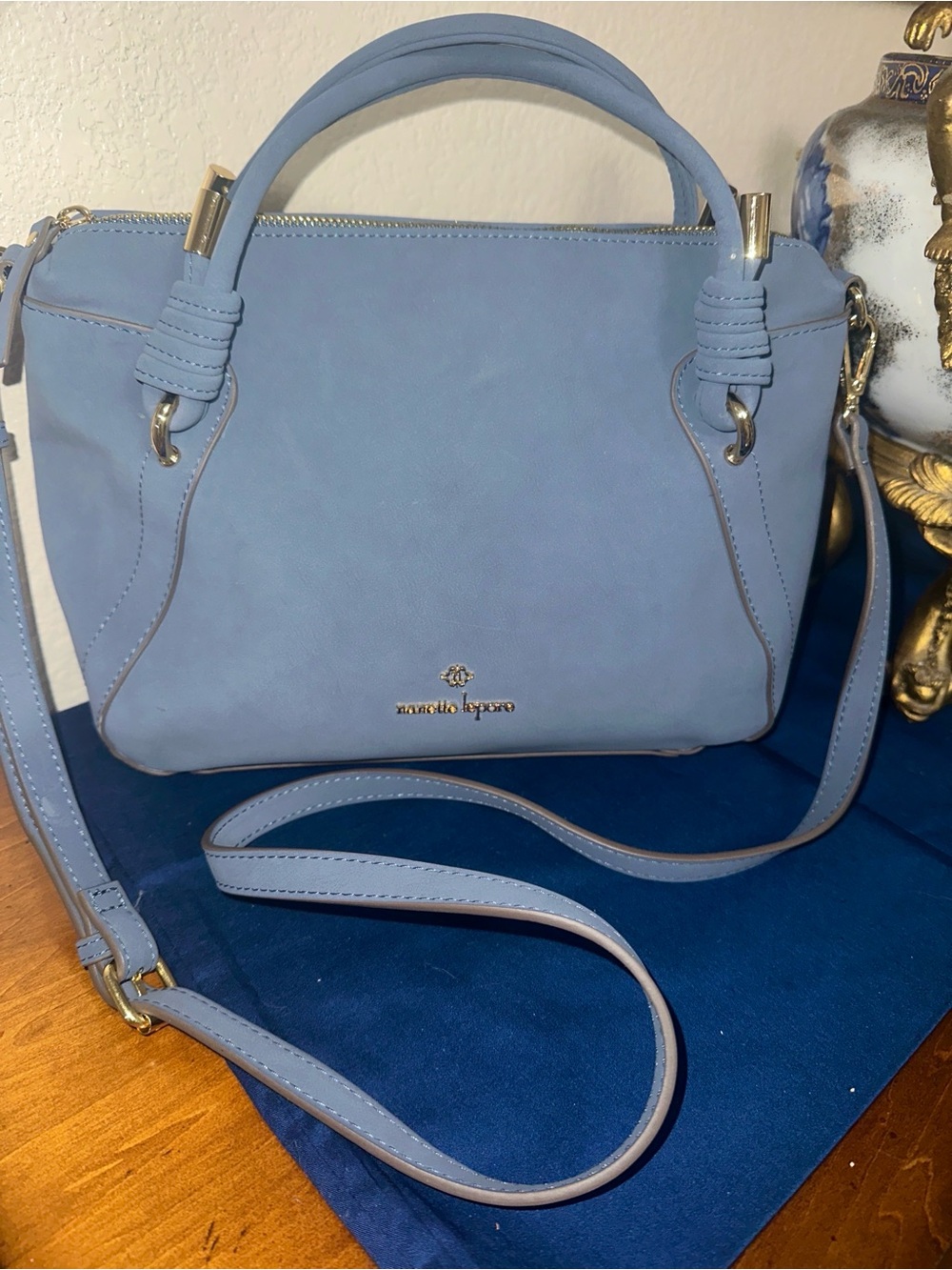 Nanette Lepore Gray Tote with Gold Hardware